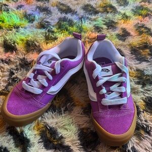 Purple Low-Top Sneakers with Gum Sole